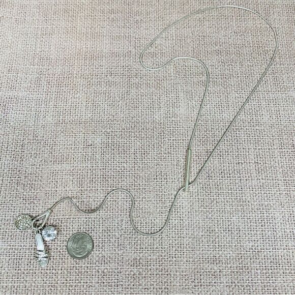 Silver Crystal Shoe Y Necklace - Picture 1 of 2